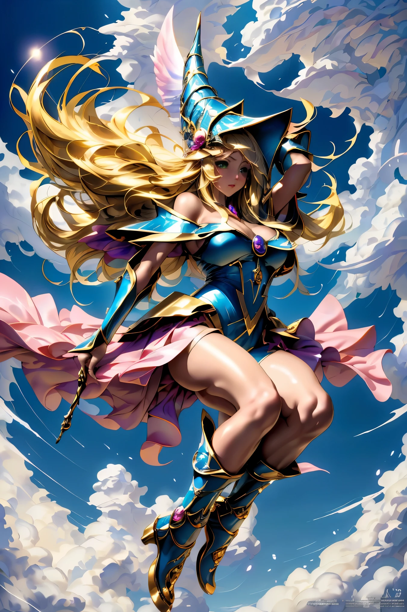 Dark magician gilejor quality)), ((masterpiece)), (detailed), blonde, delgado , delgado , seductive succubus, Ethereal beauty, Perched on a pink-flowered tree, (Fantasy Illustration: 1.3), charming look, captivating pose, dark magician gils girl alone, delicate butterfly wings, otherworldly charm, mystical sky, (Luis Royo:1.2), (Yoshitaka Amano:1.1), Moonlit morning, Soft colors, (nubes detaileds:1.3), (high resolution:1.2) ( dragon flying in the sky) dress, legs hanging over the pond, greek goddess, realist, realism, sexy body, desert landscape