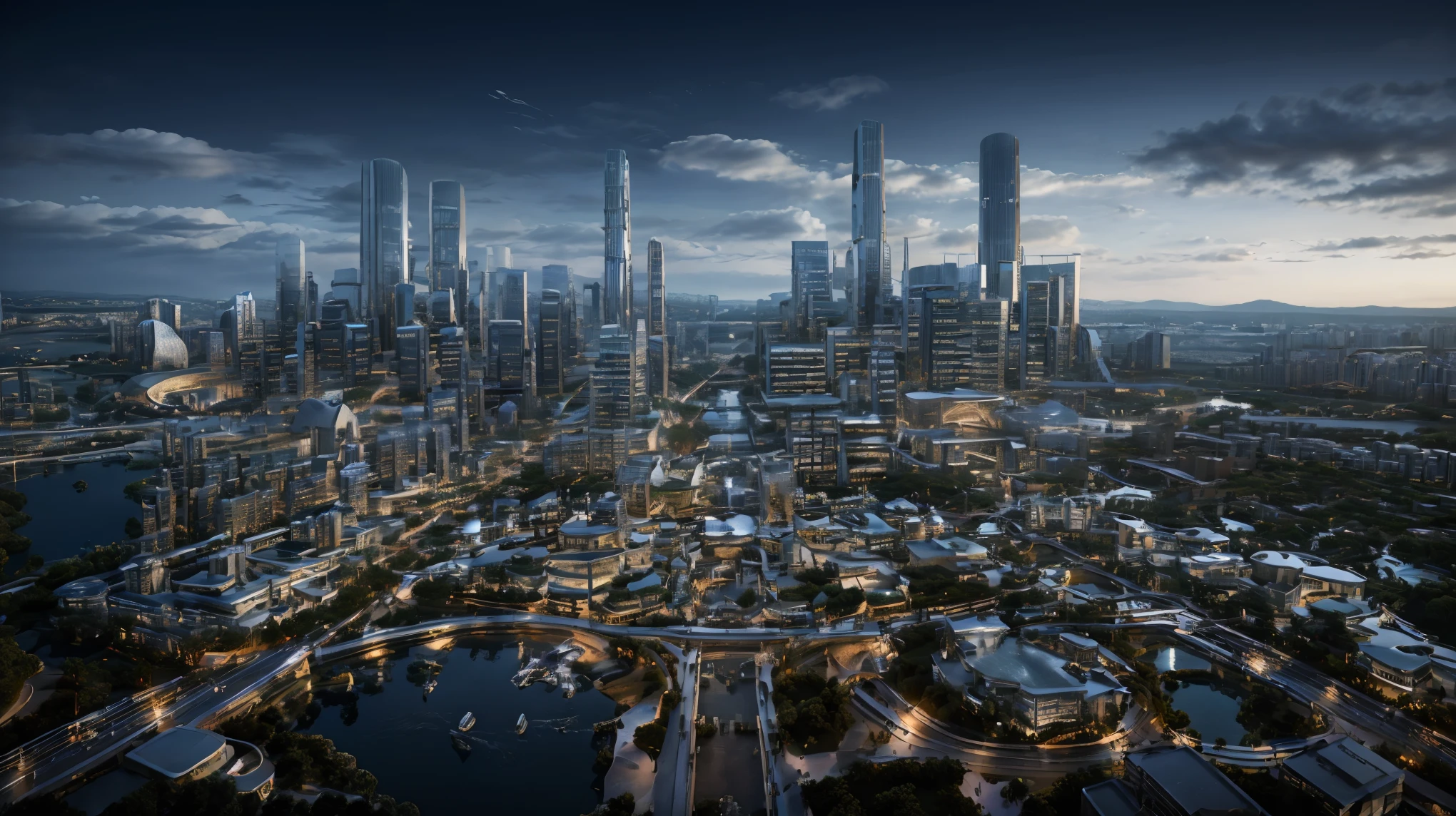 (best quality,4k,8k,highres,masterpiece:1.2),ultra-detailed,(realistic,photorealistic,photo-realistic:1.37),futuristic,gigantic biomechanical structures,towering skyscrapers,endless cityscape,gleaming lights reflecting on the surface of Megacity 2077,advanced technology integrated seamlessly with architecture,nanotechnology infused in every detail,hovering vehicles darting through the sky,extensive network of bridges and walkways connecting buildings,bustling population moving in all directions,advanced robotics and AI assistants assisting residents,advanced holographic displays projecting information into the air,exquisite metallic textures and reflective materials,interplay of shadows and light,neon lights illuminating the night,ethereal colors changing with the rhythm of the city,sublime color contrast between the dark abyss and the luminous metropolis,dynamic atmosphere with swirling clouds and flying debris,elevated monorails weaving through the city,cloud-piercing mega towers stretching into the sky,a sense of awe and wonder as one gazes upon the cityscape,the surreal merging of humanity and technology,inspiring a vision of the future of mankind.