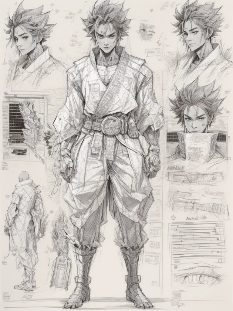（character design sheet:1.5），((whole body))，DARGON QUEST IV Actor，Toriyama Akira style，（Orderly rows:1.2，spaced apart:1.2，No overlap:1.2），((clear lines，clean background，White background, uhd, masterpiece, ccurate, anatomically correct, textured skin, super detail, high details, best quality, 8K))