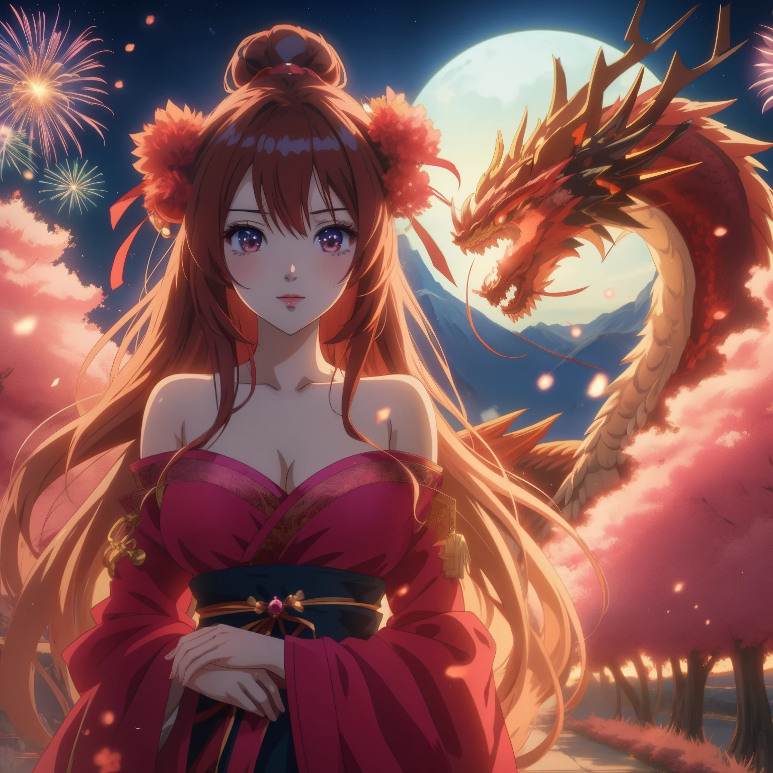 Anime girl with dragon on background, anime style 4k, anime art wallpaper 8k, anime art wallpaper 4k, Anime Art Wallpaper 4k, Anime fantasy artwork, 4kanime wallpaper, anime wallpaper4k, anime wallpaper4K, hd anime wallpaper, 4k comic wallpaper, Anime Fantasy Illustration, anime wallpaper, anime digital art