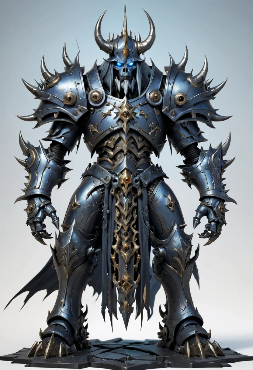 (character design sheet:1.5)，Demonic battlefield，Mechanical Lich King，The Lich King&#39;s future weapons，Mechanical structure，High-tech equipment，magical creatures，three sided view, figure, Reference table, gothic art, ultra high definition, retina, masterpiece, 1080p, 16k, Award-winning