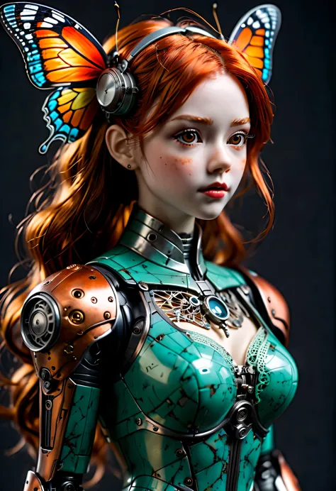 character design sheet, Marble sculpture style, robot character, Beautiful and meticulous，Doll design，Mechanical dolls，（Mechanic...