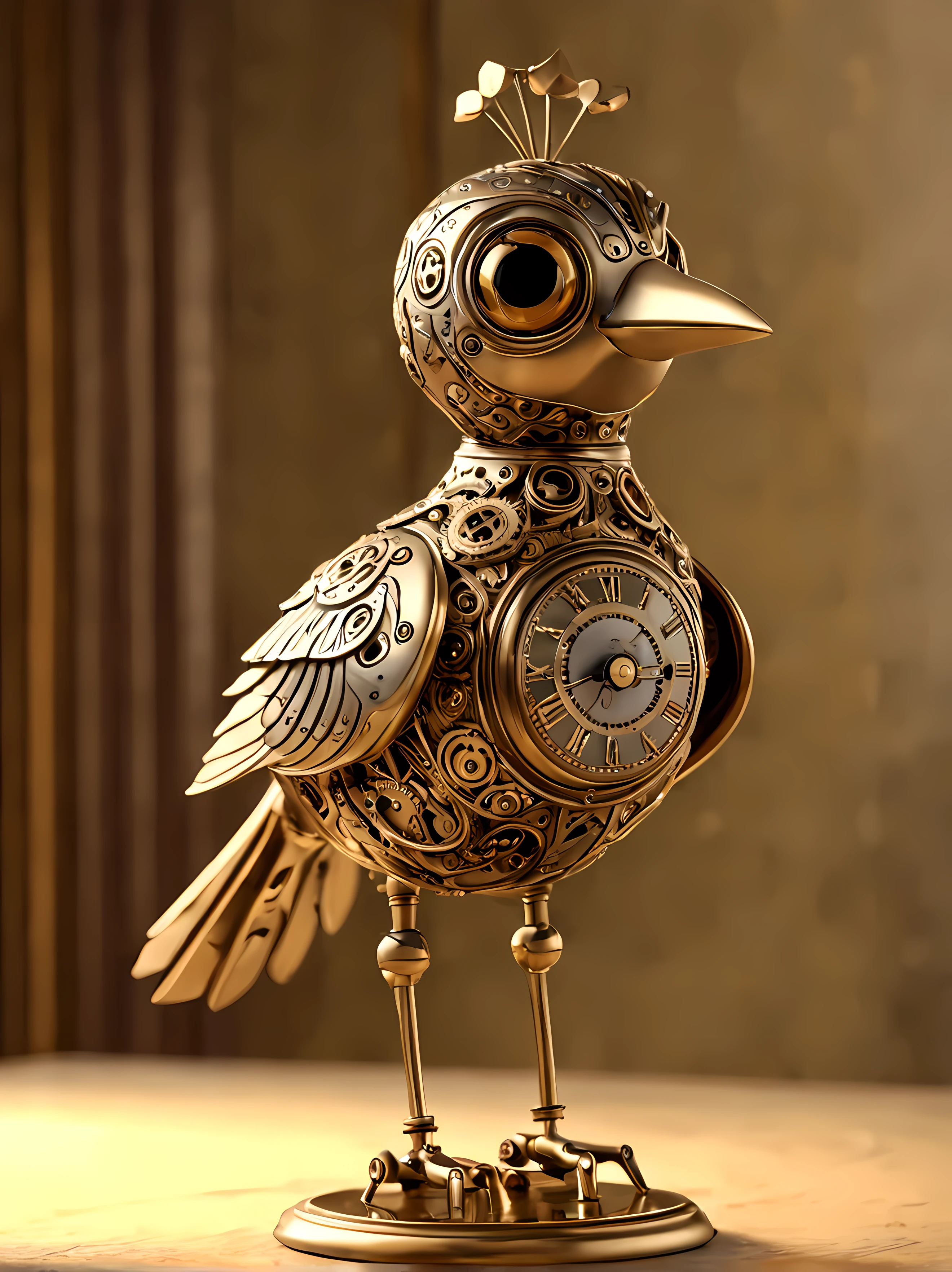 Full shot, cute cartoon style, design a mesmerizing mechanical Automaton representing the air element, polished metal body, delicate mechanical wings, subtle glowing LED lights, light blue intricate design, elegant, masterpiece in maximum 16K resolution, superb quality. | ((More_Detail))