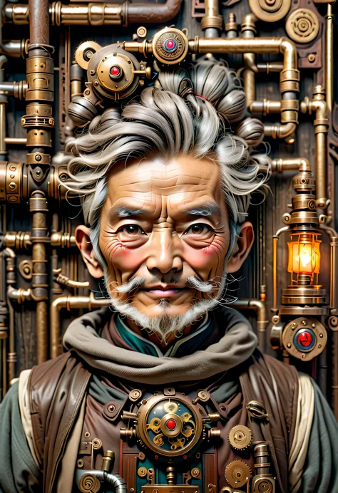 薬を販売しているImmortal,優しそうなelder,wiring,Immortal:elder:gray hair:wrinkled face:Chinese:i doubt it:The right arm of the machine,Fusion...