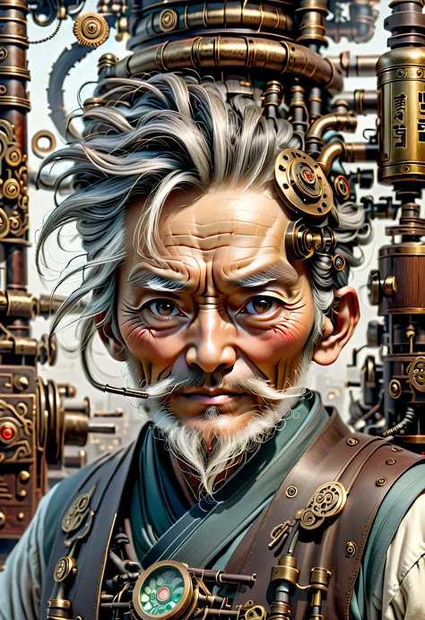 薬を販売しているImmortal,優しそうなelder,wiring,Immortal:elder:gray hair:wrinkled face:Chinese:i doubt it:The right arm of the machine,Fusion...