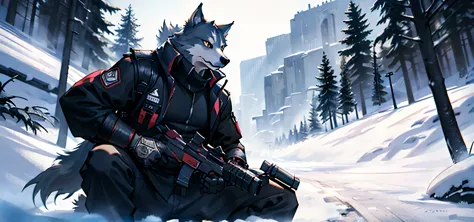 lobo com arma hd