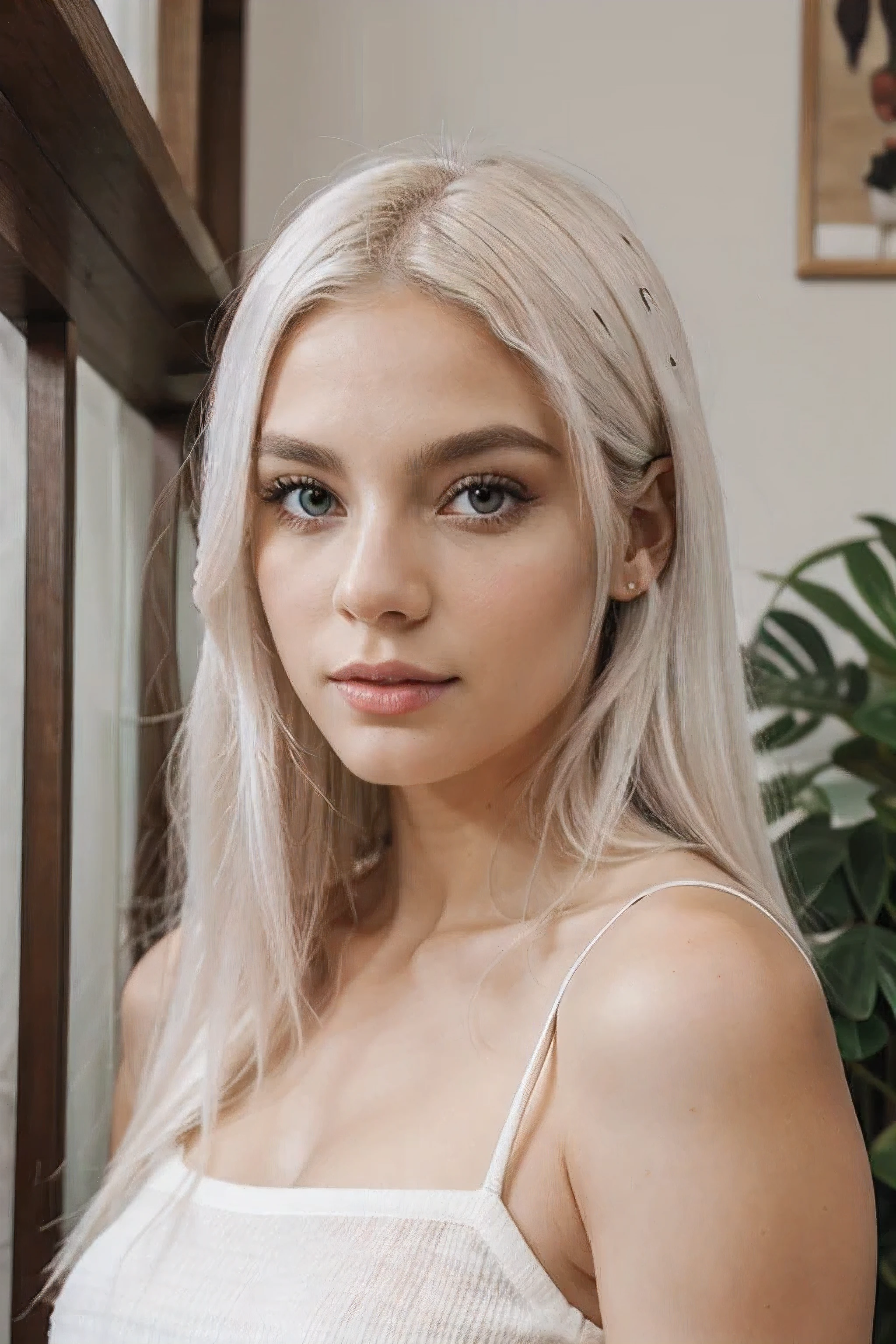 beautiful white hair girl 