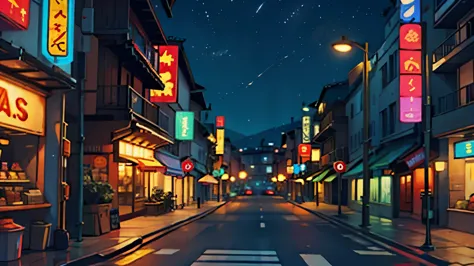 street, night, background, no people