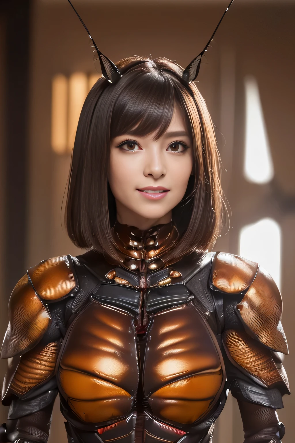 (High resolution,masterpiece,highest quality,Very detailed CG, anime, official art:1.4), realistic, photograph, amazing detail, everything is complicated, shiny and glossy,Amazing number of layers, 8K wallpaper, 3D, sketch, cute, figure,( alone:1.4), perfect female proportions,villain&#39;s daughter, (Fusion of dark brown cockroach and lady:1.4), (brown cockroach woman:1.2), (brown cockroach woman:1.2), (Fusion:1.2), (alone:1.4), (evil smile:1.2), muscular, abs, (Cockroach brown exoskeleton bio insect suit:1.4), (Cockroach brown exoskeleton bio insect armor:1.2), (brown transparent cockroach feathers:1.4), (Antennae of brown cockroaches:1.3),
