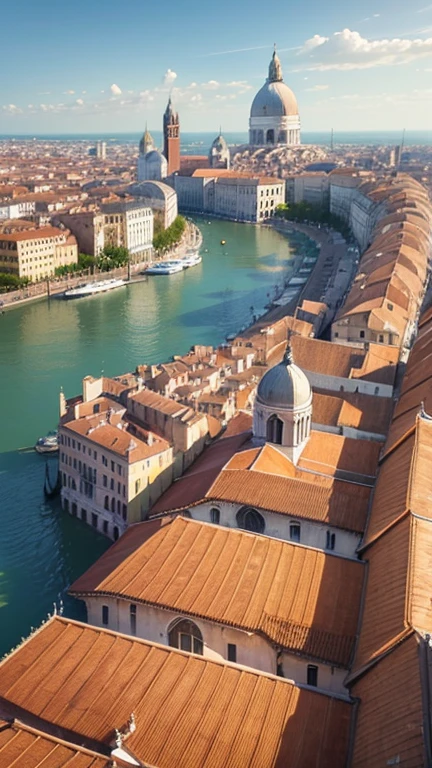 Une vue de la place Saint-Marc à Venise, avec le palais des Doges et la basilique Saint-Marc.