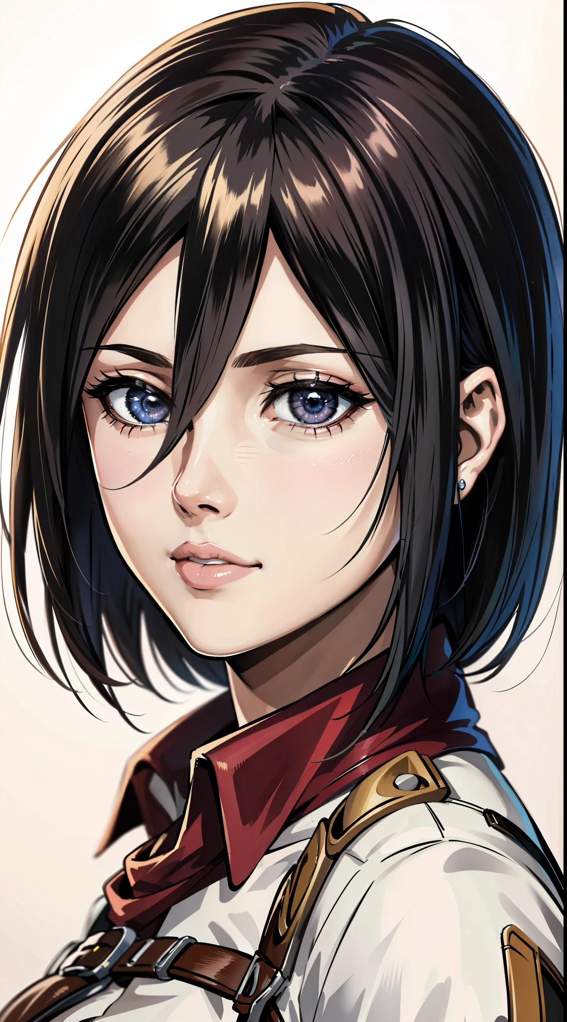 (masterpiece:1.2, best quality), photorealistic, (hyperrealistic:1.2), beautiful, Mikasa from AOT