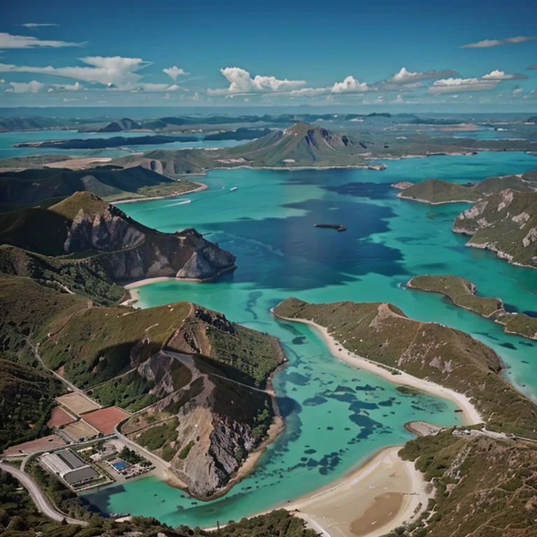 to HD extremely detailed rendering (((realismo))) planeta, atmosfera avermelhada, ((nuvens rasas)), view from space, red vegetation and green water.
