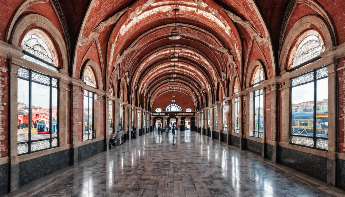 Gare Du Lyon in Paris, a unique architectural.  Hyper detail inside. Sharp and crisp texture.