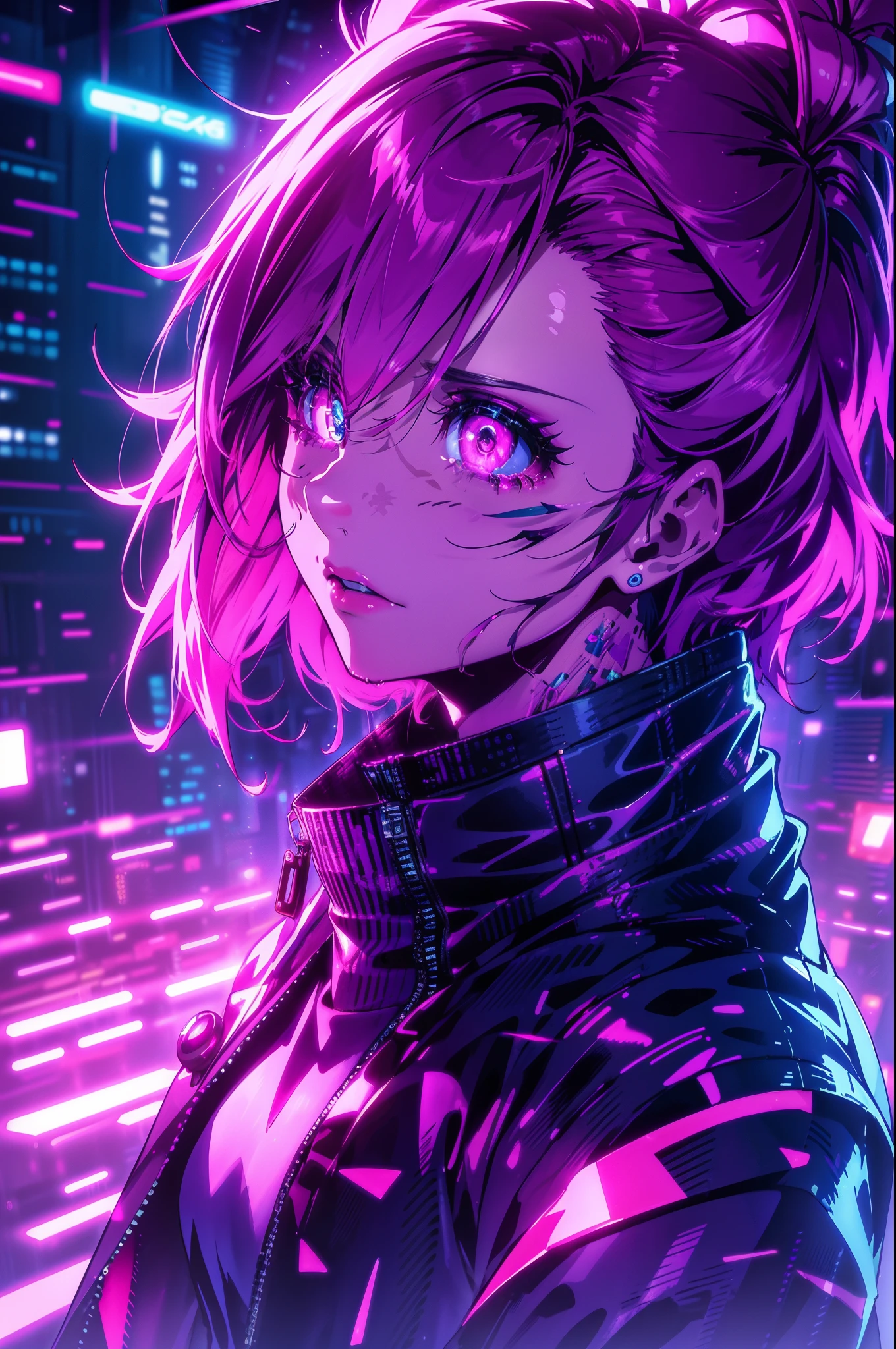 (extremely detailed CG unity 4k wallpaper),(masterpiece),(best quality),(ultra-detailed),(best illustration),(best shadow),(absurdres),(detailed background), Cyberpunk girl, you look  scene, bladerunner 2049, night, Neon lights, Crying, Highly detailed face,Harajuku-inspired pop outfit, bold colors and patterns, eye-catching accessories, trendy and innovative hairstyle, vibrant makeup,, Fancy makeup,