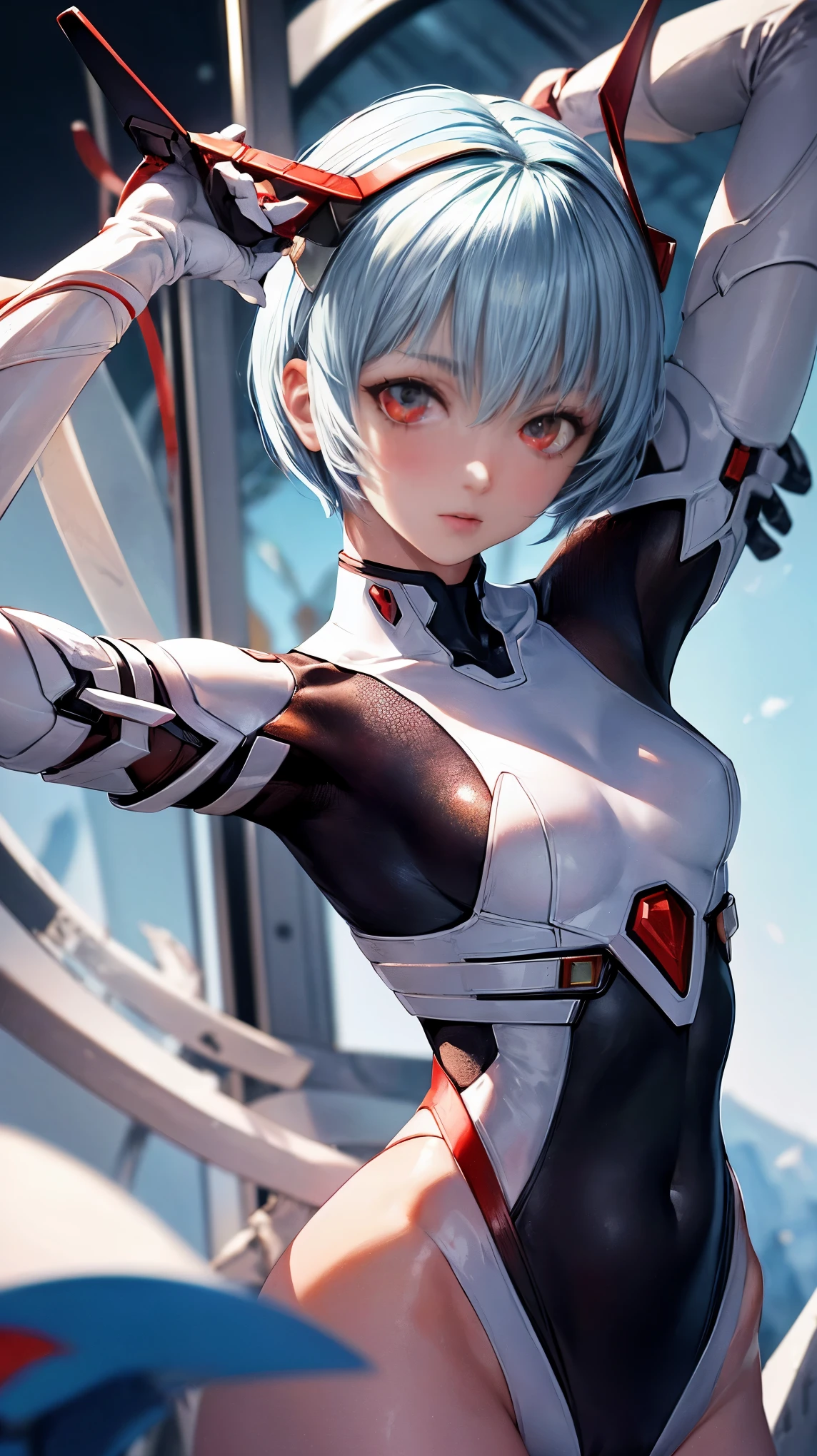 A close up of a woman in a futuristic outfit posing - SeaArt AI