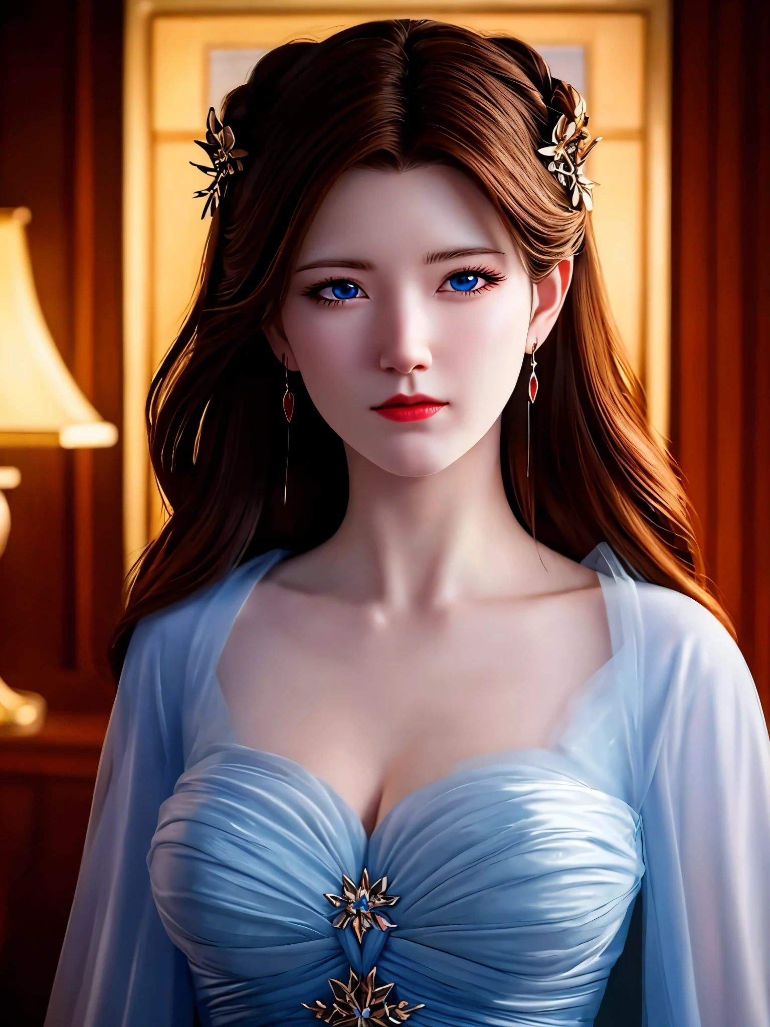 Unreal Engine 5 Realistic Rendering, detailed lips, long wavy hair, serpents for hair, fierce expression, pale complexion, mesmerizing gaze, mythical creature, dark and mysterious background, artistic oil painting style, vibrant colors, soft lighting, Unreal Engine 5 Realistic Rendering, (hyperrealistic), (illustration), (high resolution), (8K), (extremely detailed), (best illustration), (beautiful detailed eyes), (best quality), (ultra-detailed), (masterpiece), (wallpaper), (photorealistic), (natural light), (rim lighting), (detailed face), (high detailed realistic skin texture), (anatomically correct), (solo), (1 girl), (high detailed realistic hair), (caramel hair:1.35), (heterochromic eyes), (detailed eyes), (blue eyes:1.37), (sparkling eyes), (realistic huge breasts:1.5), (long legs), (slender abs), (dynamic pose), (closed tiny mouth:1.3), (concentrated expression), upon body
