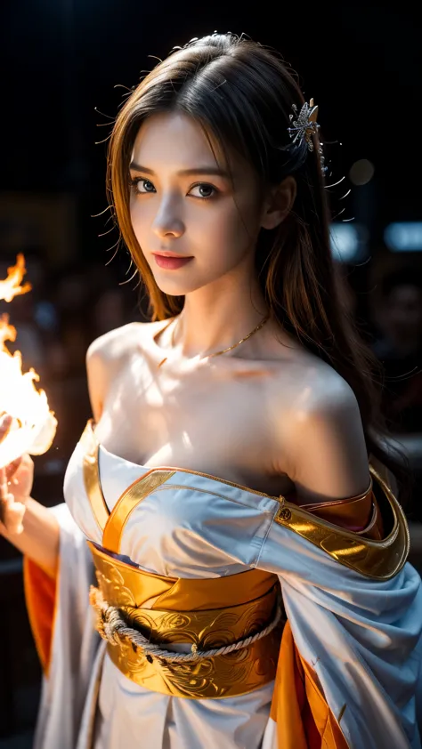 (RAW shooting, Photoreal:1.5, 8k, highest quality, masterpiece, ultra high resolution), Sengoku, fire事, いたるところで燃え上がる戦fire:1.3, p...