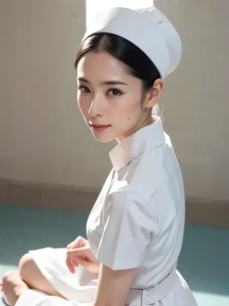 1 girl,(Wearing white nurse clothes:1.2),(RAW photo, highest quality), (realistic, photo-realistic:1.4), masterpiece, very delic...