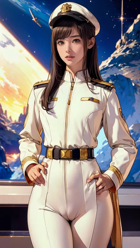 (((masterpiece,highest quality,In 8K,Super detailed,High resolution,anime style,absolutely))),(A female officer of the Earth Fed...