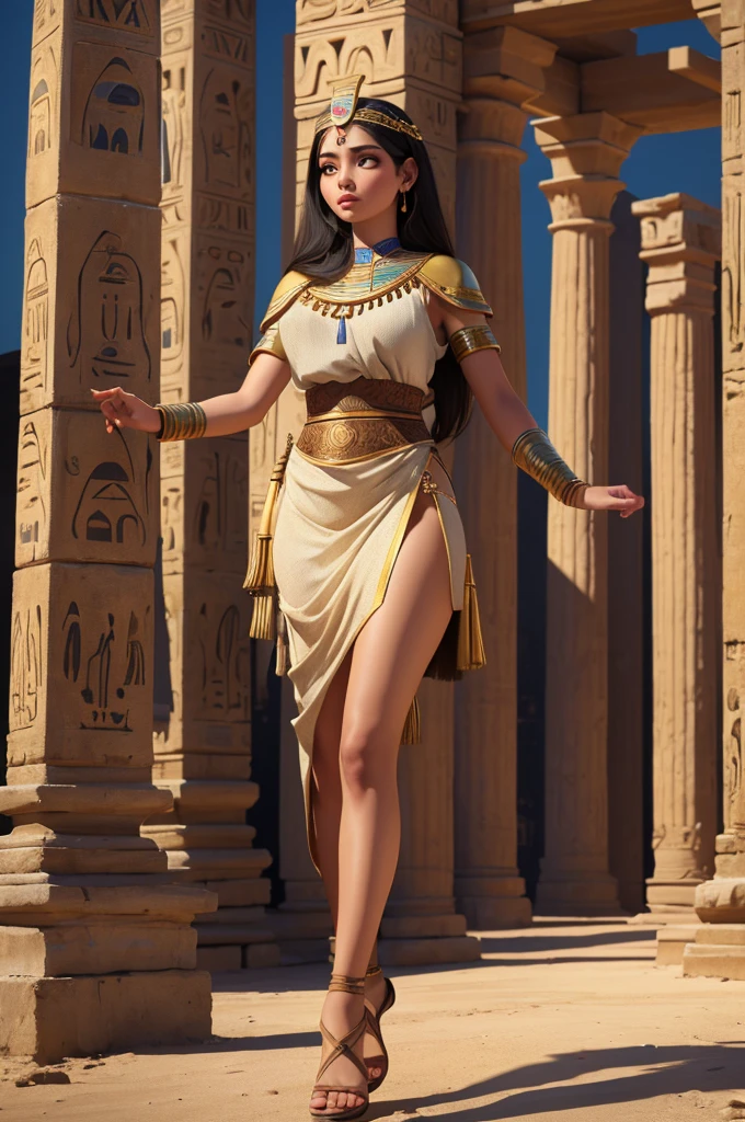 (best quality,4k,highres,masterpiece:1.2),ultra-detailed,(realistic,photorealistic,photo-realistic:1.37), HDR, UHD, An (extremely beautiful Egyptian woman age: 18, hourglass figure, blessed proportions, dressed appropriately for a peasant girl ofthe era and location) is attending the Opet festival in Ancient Egypt, she is in a Thebes with many other women nearby. (Show her entire body, show her from head to toe, full body shot)