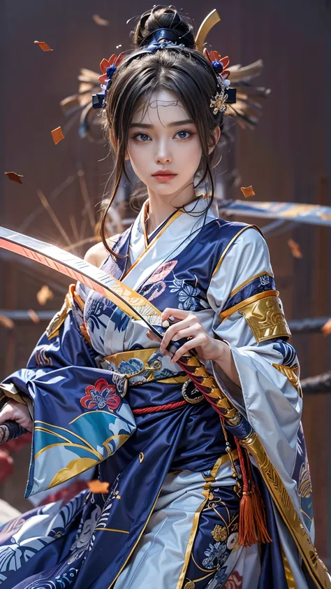 (RAW shooting, Photoreal:1.5, 8k, highest quality, masterpiece, ultra high resolution), Sengoku, fire事:1.2, いたるところで燃え上がる戦fire:1....
