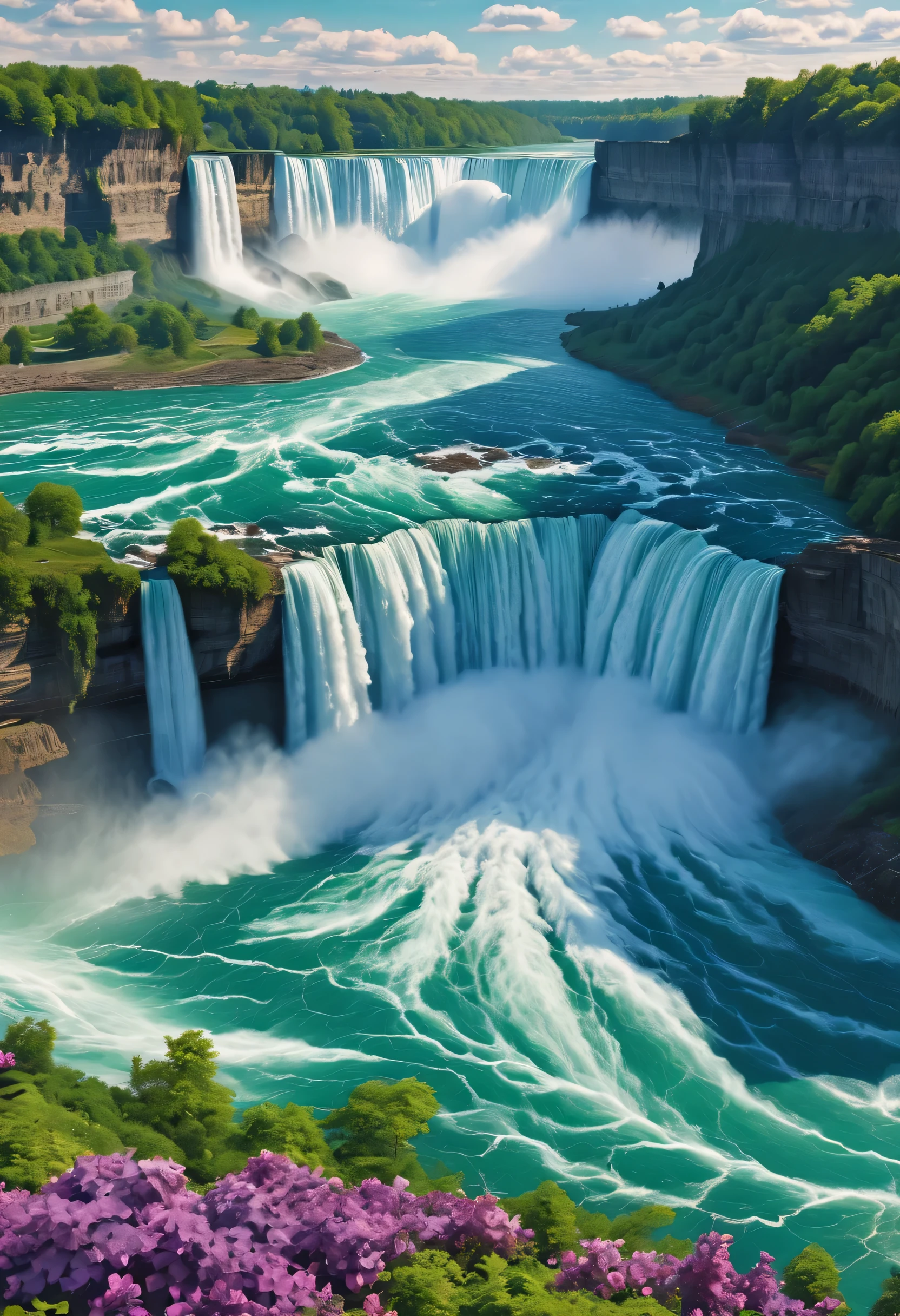 beautiful scenery，Niagara Waterfall，masterpiece, super detailed, epic work, best quality, 4k，