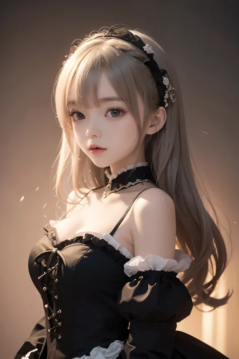 1 , (Highly detailed CG Unity 8k wallpaper), the most beautiful works of art in the world, Girl in Gothic Lolita dress, 10 years...