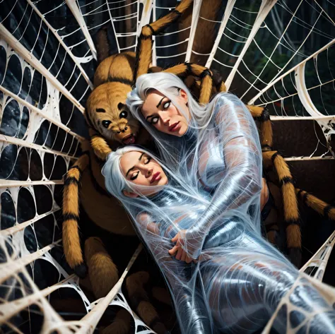 spidergirl caress her victim in the spider web