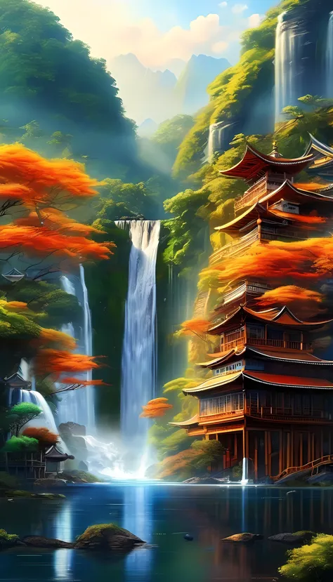 majestic waterfall、peaceful nature、unique cityscape、terraced mountains and other elements，they are all indispensable beauties of...