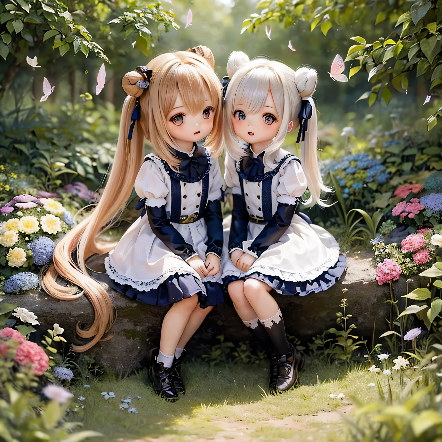 Ermine Girls Chibi ist ein extrem süßes und bezauberndes Kunstwerk. Es zeigt zwei bezaubernde Mädchen mit Ermine-Merkmalen im Chibi-Stil. Die Mädchen haben große runde Augen mit langen Wimpern, die ihren Charme unterstreichen. Sie haben zarte, knopfartigen Nasen und süßen kleinen Lippen. Ihre Gesichter sind wunderschön detailliert, mit rosigen Wangen und zartem Rouge. Die Mädchen sind in farbenfrohe und stilvolle Outfits gekleidet, die verspielte Art ihrer Persönlichkeit widerspiegeln. Ihr Haar ist in niedlichen, Zöpfen oder Knoten, die mit Bändern oder Haarnadeln verziert sind. Der Hintergrund ist ein lebendiger und skurriler Garten, mit Blumen gefüllt, Bäume, und Schmetterlinge. Die gesamte Szene ist mit einem weichen, Traumhafte Textur, erinnernd an ein Aquarellbild. Die Farben sind lebendig und leuchtend, mit einer Pastellfarbpalette, die die allgemeine Niedlichkeit des Kunstwerks verstärkt. Die Beleuchtung ist warm und sanft, Schaffen einer gemütlichen und einladenden Atmosphäre. Die Bildqualität ist auf höchstem Niveau, mit ultradetaillierter Wiedergabe und präziser Aufmerksamkeit für jedes Detail. Das Kunstwerk ist meisterhaft geschaffen, um ein Gefühl von Freude und Unschuld hervorzurufen, macht es zu einem wahren Meisterwerk.