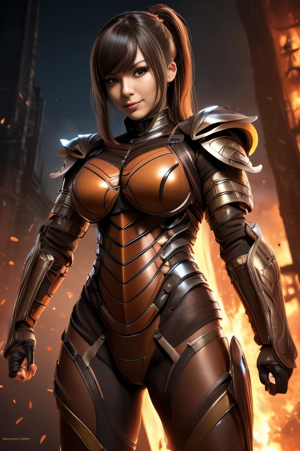 (High resolution,masterpiece,highest quality,Very detailed CG, anime, official art:1.4), realistic, photograph, amazing detail, everything is complicated, shiny and glossy,Amazing number of layers, 8K wallpaper, 3D, sketch, cute, figure,( alone:1.4), perfect female proportions,villain&#39;s daughter, (Fusion of dark brown cockroach and lady:1.4), (brown cockroach woman:1.2), (brown cockroach woman:1.2), (Fusion:1.2), (alone:1.4), (evil smile:1.2), muscular, abs, (Cockroach brown exoskeleton bio insect suit:1.4), (Cockroach brown exoskeleton bio insect armor:1.2), (brown transparent cockroach feathers:1.4), (Antennae of brown cockroaches:1.3),