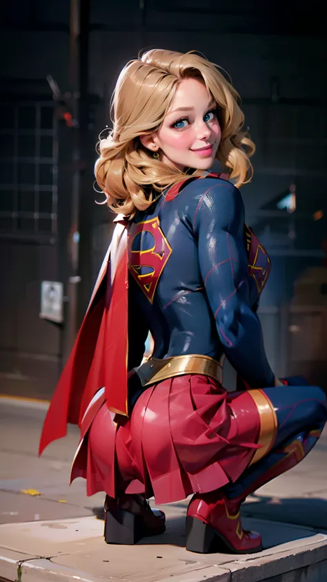 POV: You are watching (((big ass))) ((Supergirl)) red cape, red skirt, Teasing intense green eyes 8K, supergirl looking at viewe...