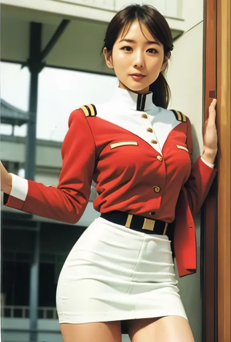 real photos、highest image quality、beautiful woman、beautiful thighs、beautiful face、real image、minami tanaka、federal army uniform ...