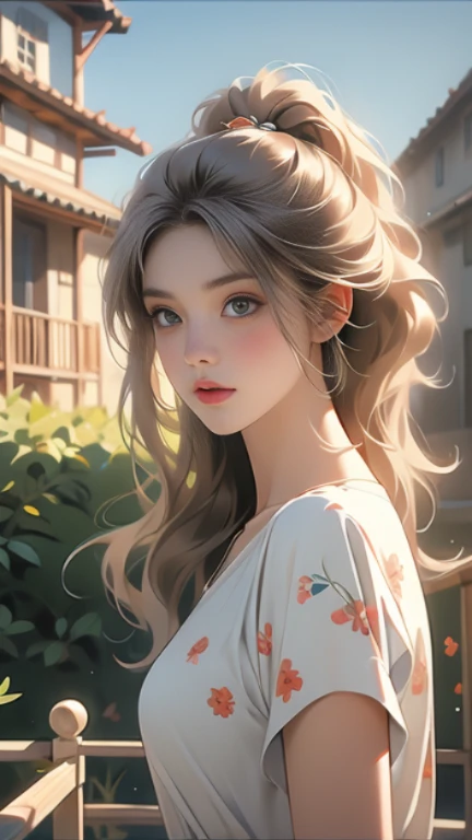 (best quality, 8k: 1.2), super detailed, realistic : 25 ans, fille sur la pelouse, nature, messy hair, cheveux courts, sky light and shadow images net bag