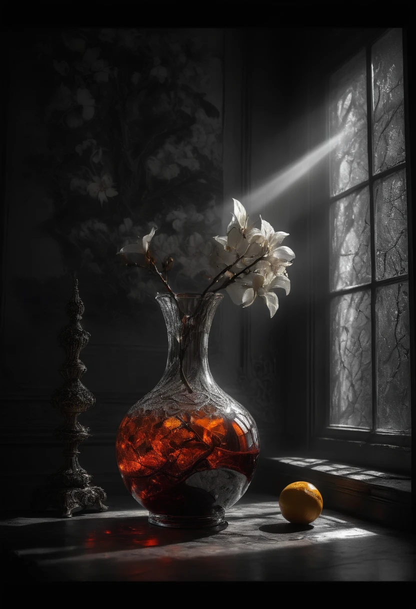 Capture the ethereal light and shadow in a stunning photograph with selective color details, revealing the hidden poetry of everyday objects, colored Luminous object, colored glowing, (best quality, masterpiece, perfect composition, very aesthetic, ultra-detailed, intricate details:1.3)