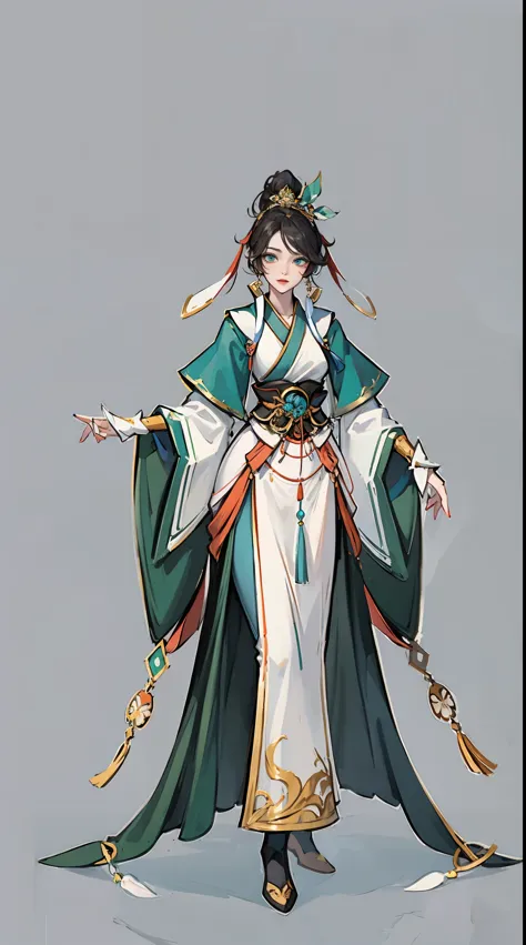 1 female（pretty face），Unique，full body standing painting，alone，Transparent Background，Original character designs from East Asia，...