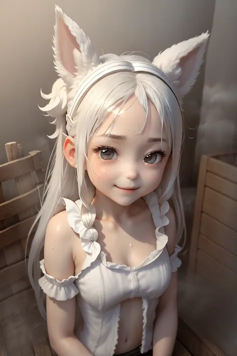 masterpiece、high quality、high resolution、High resolution、genuine、3D、two girls、sisters、white hair、(white rabbit&animal ears)、fluf...