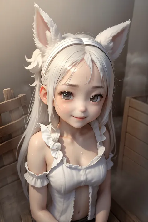 masterpiece、high quality、high resolution、high resolution、genuine、3d、two girls、sisters、white hair、(white rabbit&animal ears)、fluf...