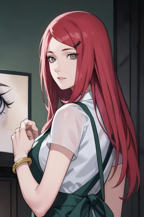 {-erro_de_anatomia:1.0} kushina, kushina, long hair, hair ornament, red hair, red head, hairclip, (grey eyes:1.5), BREAK shirt, ...