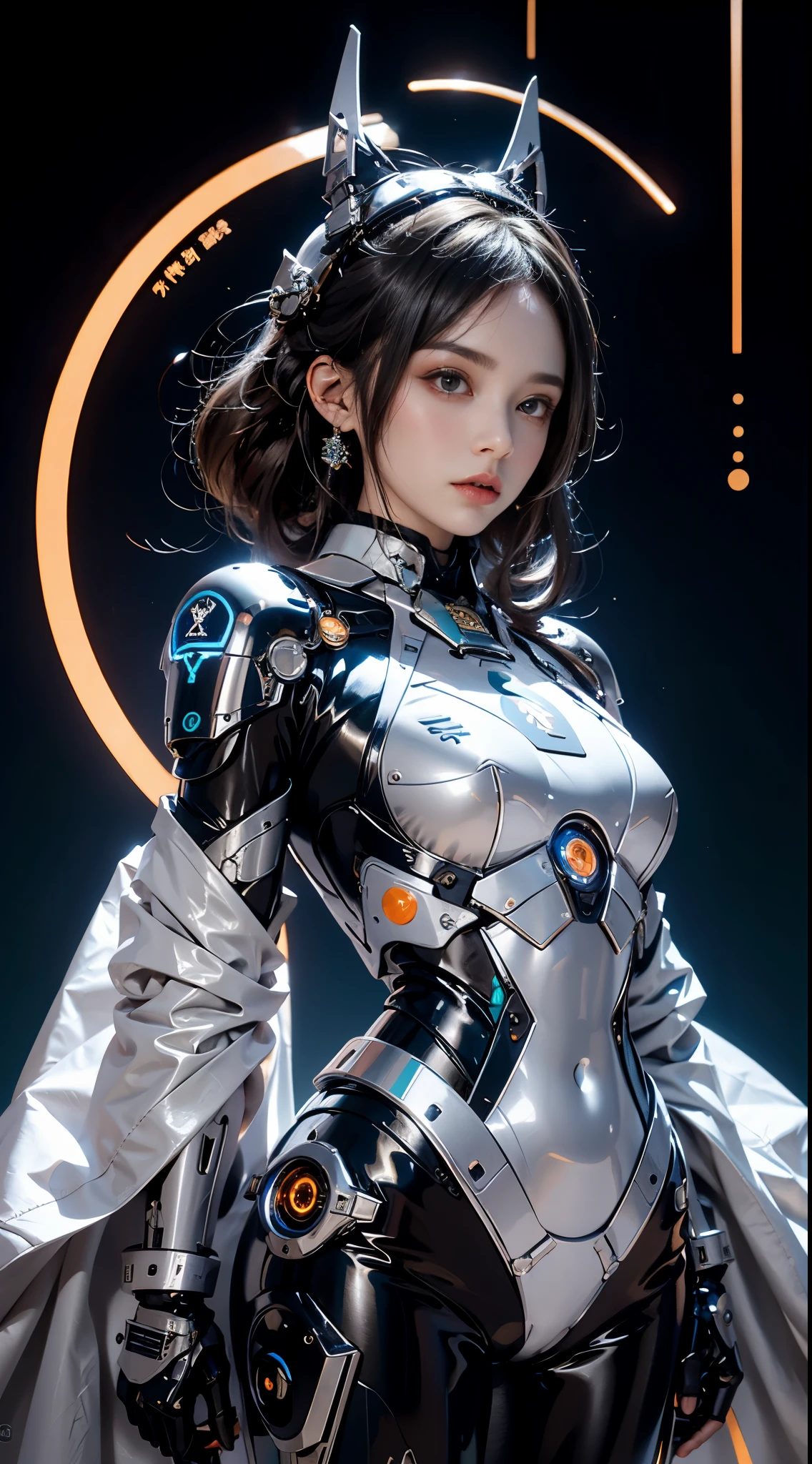 a woman in a futuristic outfit with a futuristic helmet and a futuristic sword, trending on cgstation, trending at cgstation, portrait knights of zodiac girl, cute cyborg girl, perfect android girl, portrait anime space cadet girl, beutiful girl cyborg, girl in mecha cyber armor, game cg, cgsociety and fenghua zhong, beautiful cyborg priestess
