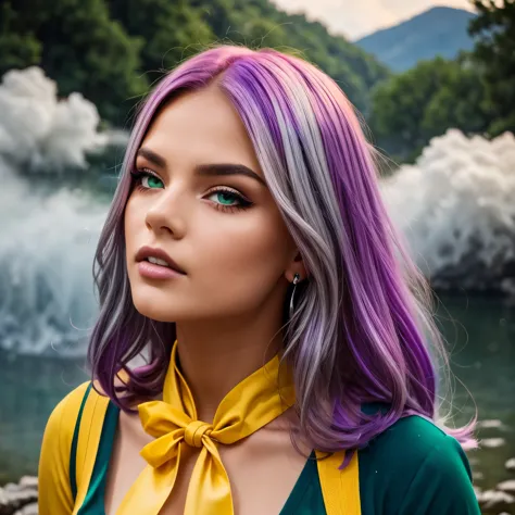 1.5),(1 girl),(dynamic pose),(multicolored hair+silver hair:1.3+red hair:1.2+purple hair+yellow hair:1.3+green hair:1.3),(blue e...