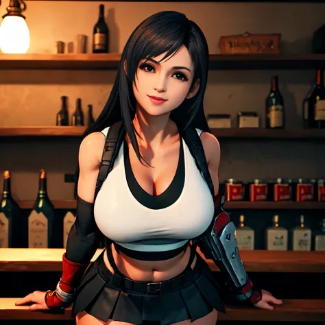 aaa video game, ray tracing, (8k graphics), (best quality), solo, (anime eyes:0.9), athletic girl, long straight black hair, fac...