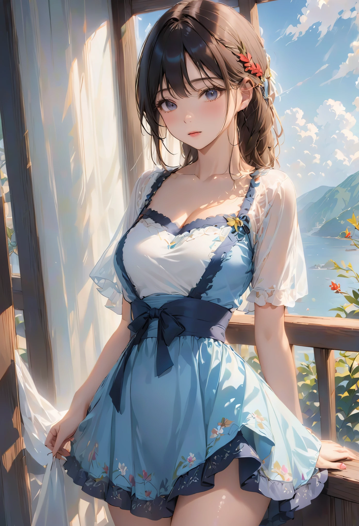 best quality, Excellent details, ultra high resolution, (Fidelity: 1.4), best illustrations, Offer details, Highly concentrated 1girl, Has a delicate and beautiful face, Delicate collarbone, High quality fishtail skirt, shy