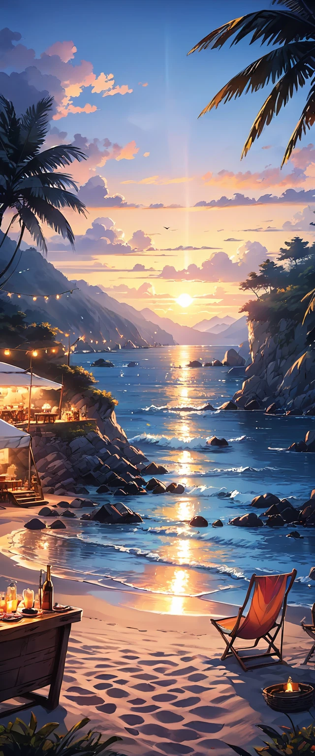 beach /beach party/beach party.Campervan.beach.seaside..fine wine.Delicious food.Jess tree.open心快樂玩樂跳舞的人們.beautiful coastline.sunset.open. (best quality,4k,8k,high resolution,masterpiece:1.2),super detailed,(actual,photoactual,photo-actual:1.37),, Wide-angle lens, super wide angle, best qualitycinematic lighting, depth of field, anatomically correct...
