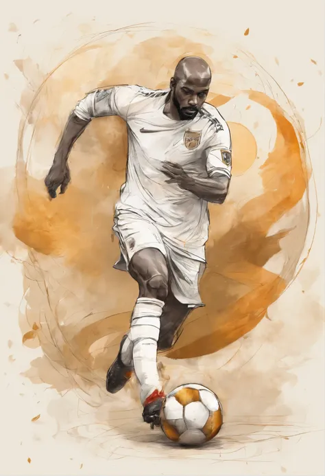 Painting of a soccer player with a ball in his hand - SeaArt AI