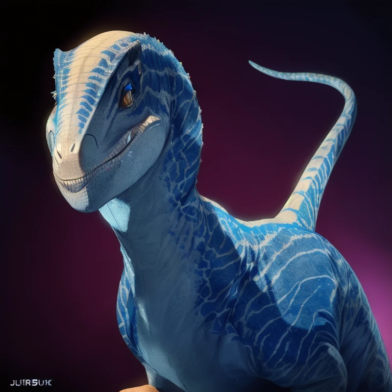 （((No human:2))),male,(((anthro))) (((solo:2))),full body,(((jurassik_blue:1.3))),female focus, 8kK, A hyper-realistic, 3d rendered, Digital Art, (((Highly detailed shiny scales), (((beautiful and detailed portrait of a female jurassik_blue:1.3))), (((which are full of confidence, Seductive))),(((The whole body showed))),(