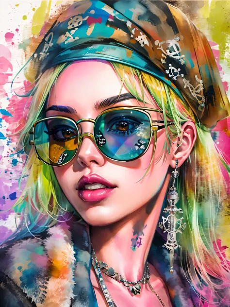watercolor painting, 8K resolution、((highest quality))、((masterpiece))、((Super detailed))、(((most fashionable design)))、1 female...