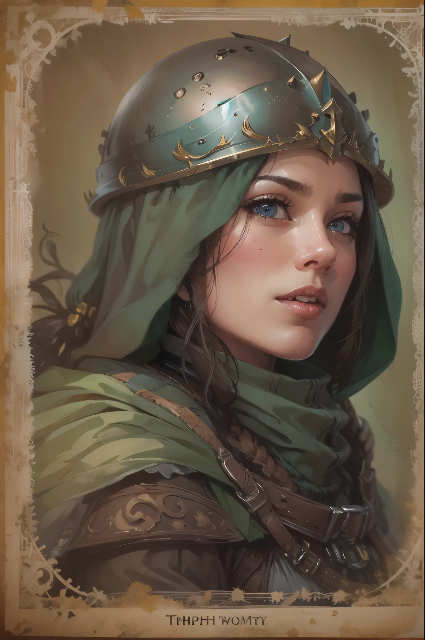 1woman,portrait,Medieval mercenaries,real,head shot