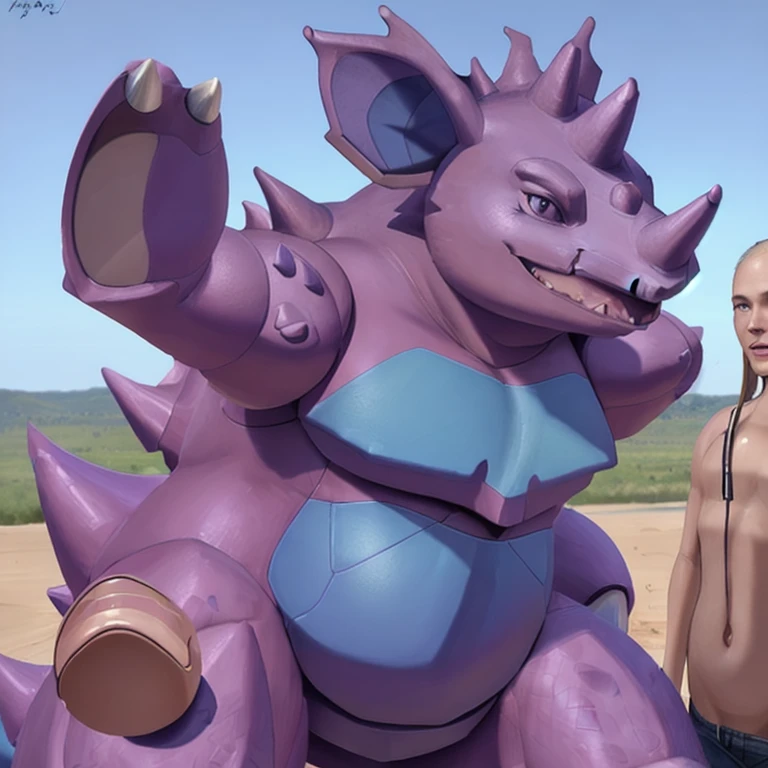 （((No human:2))),male,(((anthro))) (((solo:2))),full body,(((nidoking:1.3))), focus, 8kK, A hyper-realistic, 3d rendered, Digital Art, (((Highly detailed shiny scales), (((beautiful and detailed portrait of a male nidoking:1.3))), (((which are full of confidence, Seductive))),(((The whole body showed))),