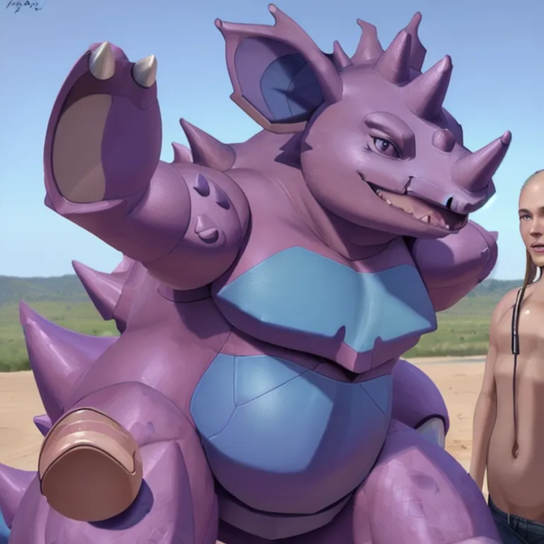 （((no human:2))),male,(((anthro))) (((solo:2))),full body,(((nidoking:1.3))), focus, 8kk, a hyper-realistic, 3d rendered, digita...